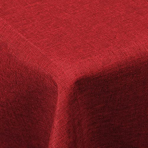 Laneetal Tischdecke Leinendecke Leinenoptik Wasserabweisend Lotuseffekt Tischtuch Fleckschutz pflegeleicht abwaschbar schmutzabweisend Eckig 130x220 cm Rot