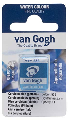 Van Gogh Aquarellfarbe, halbes Näpfchen, Cölinblau (Phthalo) 535