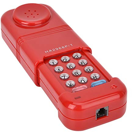 1002 Tester cavo linea telefonica, telefono controllo strumento fibra ottica telefono con conversione impulsi audio/funzione di riaggancio ricomposizione, per test di ingegneria, rosso/bianco(Rosso)