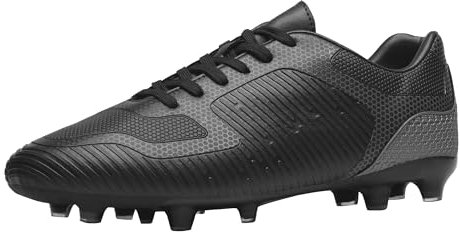 DREAM PAIRS Chaussures à Crampons de Football pour Hommes Durable Crampons Légère et Résistante,Size 41,Noir/Gris,SUPERFLIGHT-2