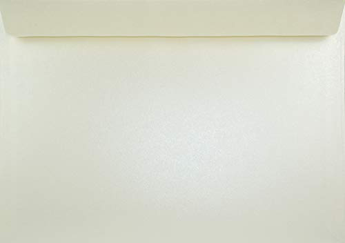 Netuno 200 Kuverts Creme Perlmutt DIN C4 22,9x32,4 cm für A4-Dokumente | 120g schimmerndes Perlmuttpapier · große Umschläge für Angebote, Versand, Unterlagen, Büro, Korrespondenz & Prospekte