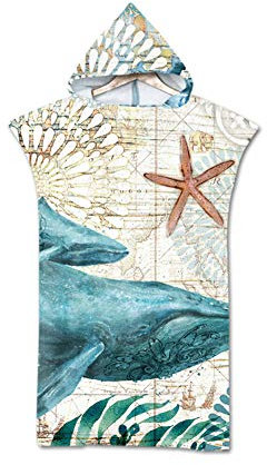 Proumhang Umkleidehilfe Handtuch Poncho Bademantel Herren Damen Surf Poncho Mikrofaser Badeponcho und Poncho Handtuch 75 cm x 110 cm