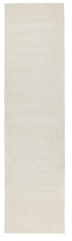 Wecon Home, Moderner Hochflor Teppich - Läufer im Berber Style für Wohnzimmer, Flur, Schlafzimmer Studio Zero (80 x 230 cm, Creme beige)