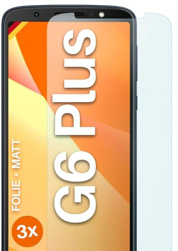 moex FlexProtect matte Schutzfolie für Motorola Moto G6 Plus Displayschutz Folie matt gegen Reflexionen, Anti Reflex Handyfolie mit Sonnenschutz, Kompatibel mit jeder Handyhülle, 3 Stück