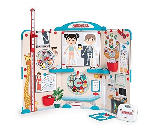 Smoby - Kinderarztpraxis - Faltbare Praxis für Kinder, Vorschul-Rollenspiel, 135 x 41 x 120 cm große Klappbare-Kinderpraxis, für Kinder ab 3 Jahren, 340206, Bunt