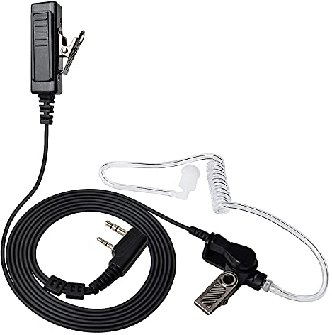 HYSHIKRA Walkie Talkie Kopfhörer mit Mikrofon kompatibel mit Baofeng UV-5R UV-5RA 888S Kenwood 2 Way Radio (1 Stück)