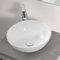 Lavabo da appoggio Ovale 40 cm, Design Moderno in Ceramica con Superficie Antibatterica (Bianco Lucido)