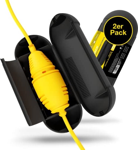 NEUBACH® [2er Pack] Kabelbox wasserdicht I 6,5 bis 9mm Kabel-Ø I IP54 Schutzklasse für Outdoor-Einsatz I Absolut zuverlässiges und robustes 2er Pack Stecker Schutzboxen, Kunststoff