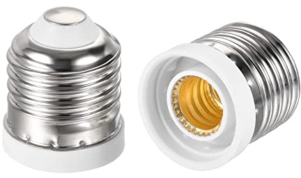 sourcing map Lampenfassung Adapter E26 E27 auf E12 Medium Schraubkandelaber Lampensockel Konverter für LED Birne Packung mit 3