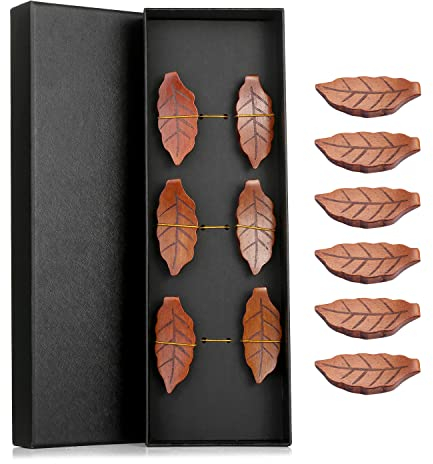 Lot de 6 supports à baguettes en bois avec boîte cadeau, supports pour baguettes en bois, support pour baguettes Chopsticks Shelves Noir
