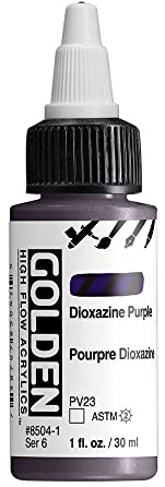 Golden : High Flow : Acrylic Paint : 30ml (1oz): Dioxazine Purple : S6