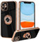 ZCDAYE Case for iPhone 11, iPhone 11 Phone Case with Magnetic Ring Holder Stand,Gold Edge Electroplated Soft TPU Shockproof Case Cover for iPhone 11- Black