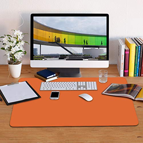Paramount City wasserdichte Schreibtischunterlage, Büro-Laptop-Schreibtischunterlage, Schreibtischunterlage-Schutz aus PU-Leder Schreibtisch-Schreibblock(Orange,120 x 60 cm)