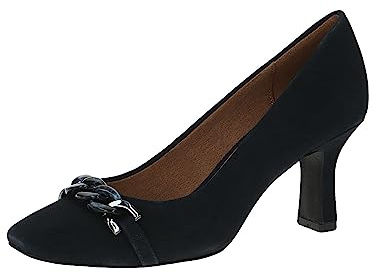 CAPRICE Damen Pumps aus Leder mit Stilettoabsatz, Blau (Ocean Suede), 39 EU