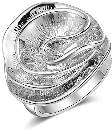 Mytys 18k Vergoldet Blumenring Ringe für Damen-Daumenring Gold Ring-Vintage Breit Freundschaftsringe Mit Silber, Rosegold, Gold