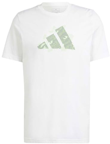 adidas Herren AEROREADY Tennis Logo Slam Graphic Tee T-Shirt, White, M