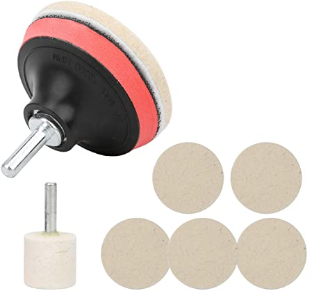 DEWIN Glas Polieren Kratzer Entferner Kit, 100 G Ceroxid-Pulver-Polierset, Felgen-Set, Polierpads, Kratzerentferner für Windschutzscheibe, Heck- oder Seitenscheibe