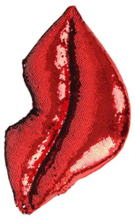 Homoyoyo Kissen Rotes Auto-Dekor Gefüllte Silberne Dekokissen Auto Für Kinder Dekoratives Dekokissen Pailletten-Lippen-Kissen Bett-Pailletten-Kissen Dekokissen Sofa-Lippen-Kissen