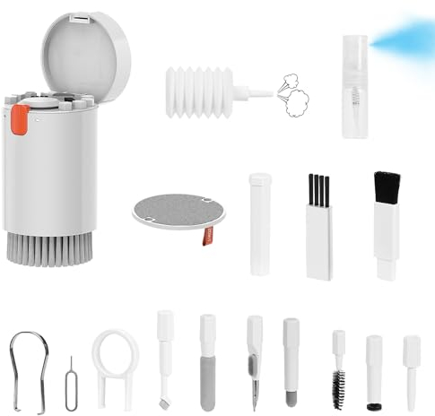 MEYDLL Limpiador de Teclado 20 en 1 Kit Limpieza Teclado Kit Limpieza Movil Portátil Kit Limpieza Teclado para Ordenador Airpods iPhone Tableta PC Monitor Lente Cámara