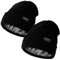 Lvaiz Hats 2 Stück Satin gefütterte Beanie-Mützen für Herren und Damen, Winter, warm, gestrickt, mit Seide gefüttert, lässiger Totenkopf-Kappe, schwarz/schwarz, Einheitsgre
