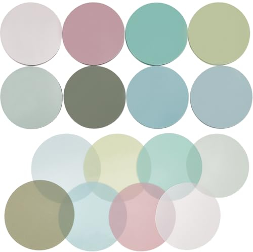 GORGECRAFT 400Stk 8 Farben Kreis Transparente Haftnotizen Runde Klare Notizzettel Seitenflaggen Haftpfosten Kleine Farbige Durchscheinende Notiz Zum Kommentieren von Büchern Ästhetisches Büro