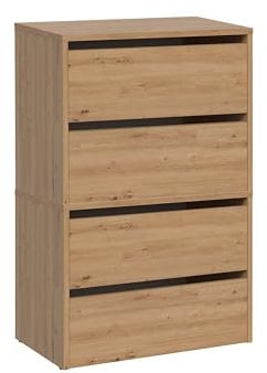 CDF Schuhschrank Modo X2 | Farbe: Eiche Artisan | Ideal für Vorzimmer, Flur, Büro | Schuhaufbewahrung | Schuhregale | modern | offene Einlegenböden