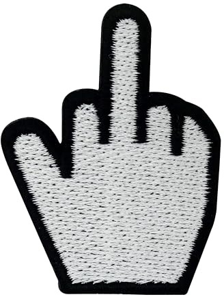 Finally Home Rebellen Maus Cursor Patch zum Aufbügeln - Meme Aufnäher | Kleines lustiges Motiv: Mittelfinger, Mini, Stinkefinger, Computer & Witzig. Als Bügelbild für Jacke & Beutel.