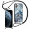 ZhuoFan Handykette für iPhone 11 Pro Hülle mit Band, Aesthetic Marmor Muster Verstellbarer Halskette Handyhülle mit Kordel zum umh?ngen, Silikon STO?fest Schutzhülle mit Kette, Schwarz