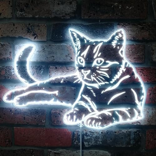 ADVPRO St06s22-fnd-i0039-c RGB-dynamisches Glam-LED-Schild, Cut-to-Edge-Form, intelligente 3D-Wanddekoration, mehrfarbig, dynamische Beleuchtung, Motiv: Family Cat