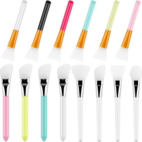 12Pieces Silicon Epoxy Brushes Set for Making Epoxy Glitter Tumblers,Reusable Flexible Epoxy Application Sticks for Spreading an Even Coat of Epoxy Resin on Tumblers and Cups,Spatula Mixed Media Brush