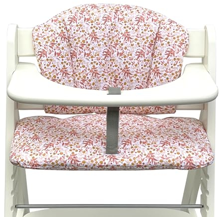 Blausberg Baby - Sitzkissen Set Hauck Alpha, Beta Polster Zubehör Hochstuhl - 2-teilige Sitzauflage 100% Baumwolle, Oeko-TEX Standard 100 - Made in Germany Blumenwiese Rosa
