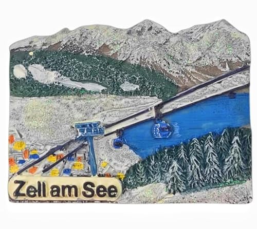 3D Zell am See Österreich Kühlschrankmagnet Touristensouvenir Kühlschrankdekoration Harz handbemalt Handwerk Kollektion