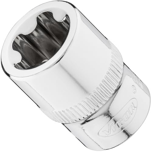 VIGOR Steckschlüsseleinsatz, V7920-EPR16, 3/8″, EPR Profil, SW E16+ | 3/8 Zoll (10 mm) Vierkant hohl, Antrieb 3/8 Zoll (10 mm) Vierkant hohl, Ø Abtrieb 20 mm, Ø Antrieb 18 mm, Länge l2 28 mm