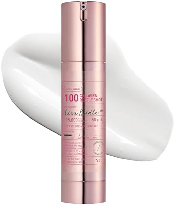VT COSMETICS Collagen Reedle Shot 100 - Kollagen-Microneedling-Serum, Straffung & Elastizität, 500Da Kollagenextrakt, zarte & glasartige Haut, rosa Kollagen-Serum, koreanischer Skin-Booster – 50 ml