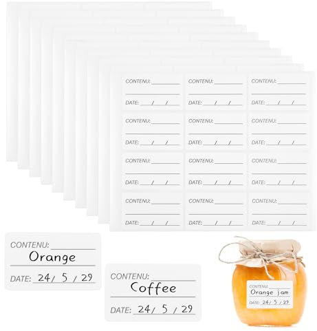 Etiquetas Adhesivas Congelables, 300 Piezas, 5x3cm, Autoadhesivo para Tarros