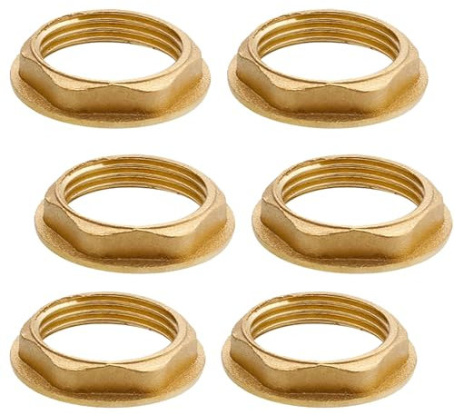 1 pollice flangia esagonale dadi di sicurezza, 6 pezzi flangia filettatura interna in ottone dado esagonale rubinetto, rubinetto idraulico dado di raccordo per bagno lavandino accessori sanitari