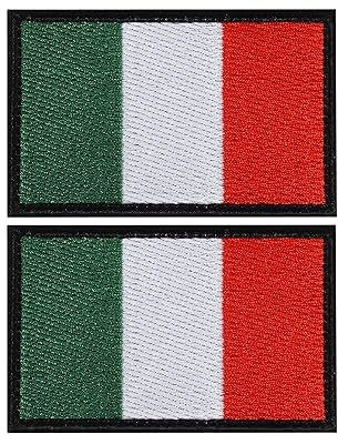VPOUERY 2 Pz Toppe Bandiera Italia Ricamate per Abbigliamento, Paesi e Bandiere Europa per Zaini (Bandiera)