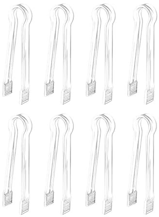 Pinzas para Hielo de Plástico,8 PCS Mini Pinzas Barbacoa Pinzas de Cocina Pinzas para Comer para Buffet Barbacoa Aperitivos Postres