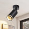 meoaow Deckenstrahler Schwarz 1 Flammig Flurlampe Modern Deckenlampe Strahler GU10 Spots Schwenkbar Innen Metall Deckenleuchte Deckenspots für Flur Küche Wohnzimmer, Ohne Leuchtmittel