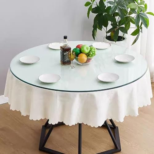BVDHASDBT Plateau de table rond en verre trempé, forte stabilité/anti-explosion, plateau rond en verre de 8 mm d'épaisseur, pour table basse (80 cm)