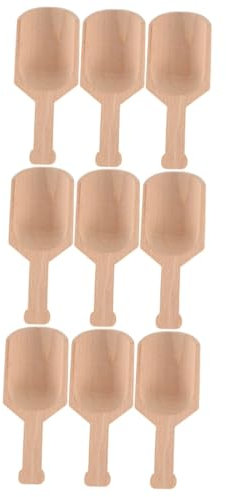 Amosfun 9 Pz cucchiaio di legno palettine caffe palette per caffe cucchiai confettata cucchiaio da condimento misurino da tè mini palline paletta da tè in legno paletta per sale da bagno