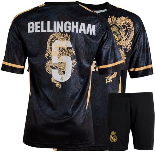 IHIMI JudeB R.Madrid #5 - Maillot de football rétro Dragon édition limitée, pour enfants et shorts, avec short, fans de football (140)