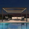 PURPLE LEAF Pavillon 3 x 4.25 m Lamellenpergola mit LED Lichtleiste Wasserdicht Stabil Winterfest Alu Pergola mit Verstellbaren Aluminium-Lamellen für Gartren, Grau