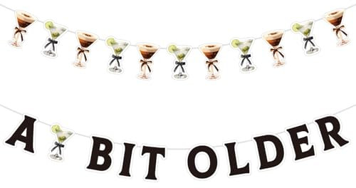 2 Stück Martini-Party-Banner, Vorbespannt Martini-Party-Dekorationen Espresso-Martini-Girlande Martini-Glas-Banner Martini-Geburtstagsparty-Dekor für Hochzeit Verlobung Junggesellenabschied
