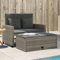 Massbinet Gartensofa mit Kissen 2 Sitzer Garten Loungesofa Poly Rattan Grau
