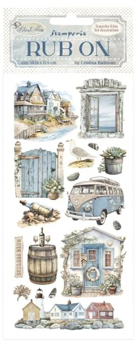 Stamperia - Rub-on for Scrapbooks, Albums, Card Making, and Bullet Journals, Easily Transfer Images onto Paper and Other Surfaces, Perfect for Crafts and Gifting (Silent Sea, Landscape)