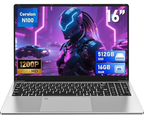FUNYET Ordinateur Portable 16, PC Portable RAM 16 Go, ROM 1 to SSD, Notebook Portable Processeur N100(Jusqu'à 3,4 GHz), 6000 mAh, Win 11, 1920x1200IPS, Clavier Rétroéclairé, WiFi 5, BT 5.0