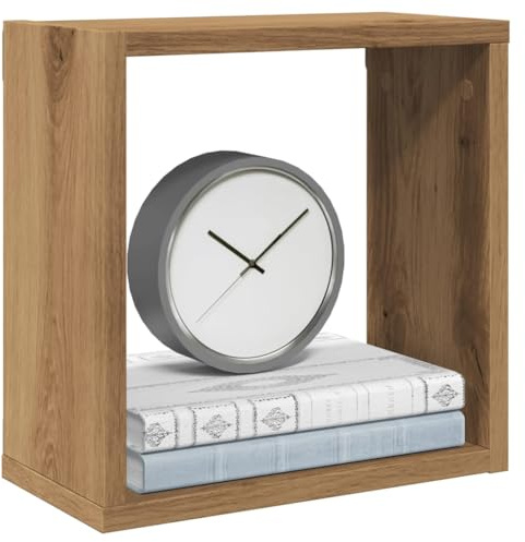 MOBCANT Würfel-Wandregale 4 STK. Artisan-Eiche 30x15x30 Holzwerkstoff, Bücherregal Wand Regalbrett Bilderleiste Floating Shelves Verwendbar für Arbeitszimmer Wohnzimmer Waschküche Badezimmer