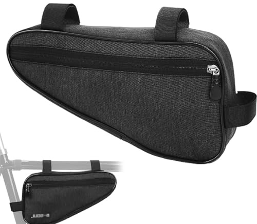 EujRcf Bike Frame Bag, Bike Frame Storage Bag, Cycling Bicycle Front Tube Frame Pouch for Road & Mountain Bike, Fits Phone, Keys, Cash, Repair Tools, Mini Pump, Wallet Tool Cycle Storage Sack
