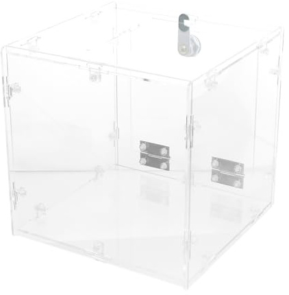 WOFASHPURET Gewinnspielbox aus Durchsichtigem Kunststoff mit Schloss Abschließbare Vorschlagsbox 20X15X20Cm für Kundenaktionen und Mitarbeiterfeedback